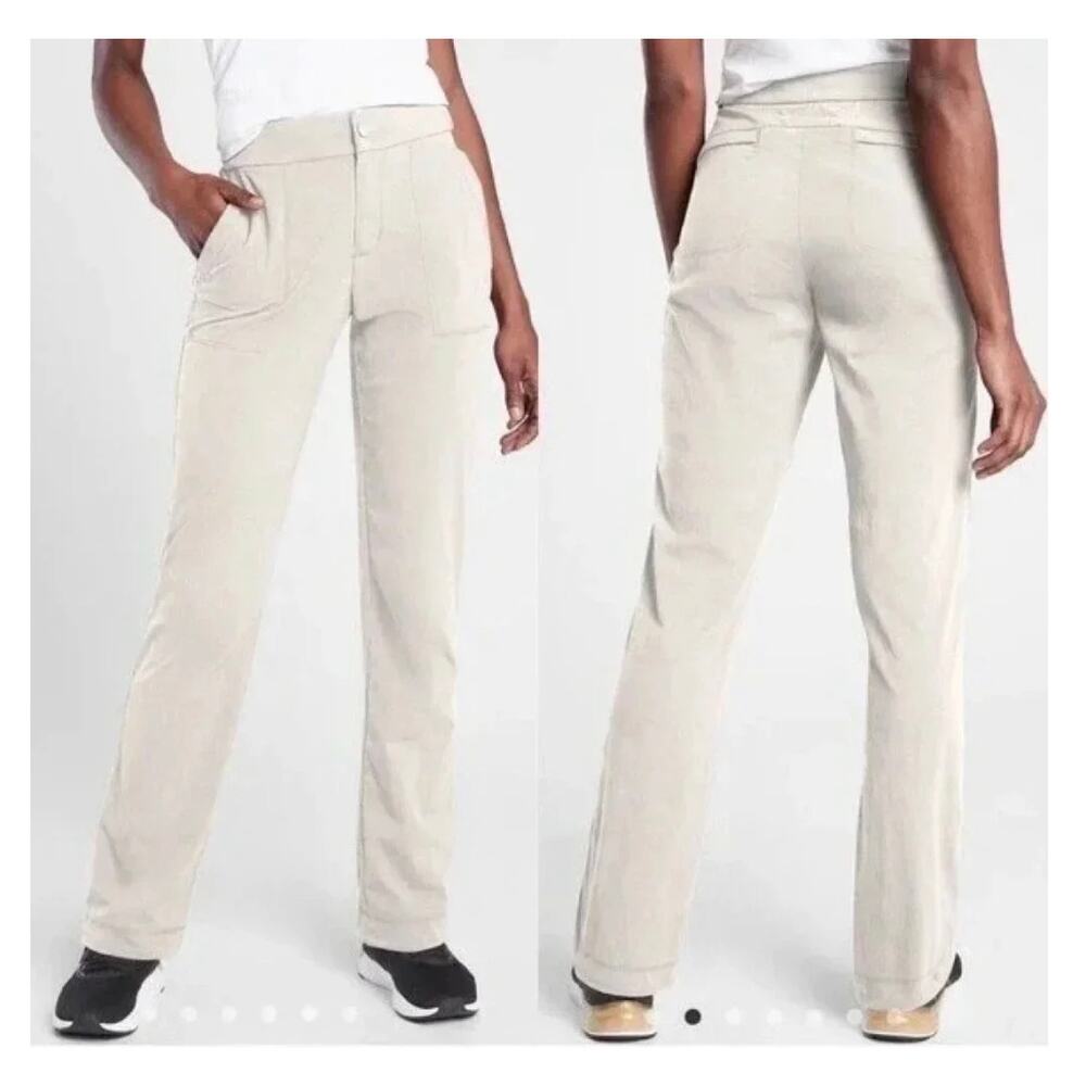Athleta Trekkie Hike Pants 10P Beige Lightweight Cargo Travel Hiking